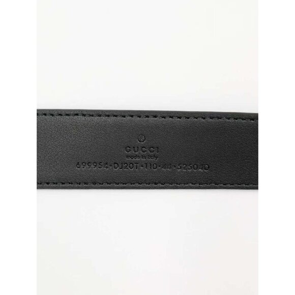 Gucci Dollar Pigprint Leather Bamboo W3.0cm Belt Black 110cm 699954